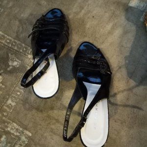 Black Patten Leather Heels